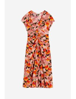 H & M - Gedrapeerde viscose jurk - Oranje