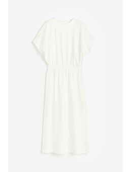 H & M - Tricot jurk met gesmokte taille - Wit