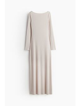 H & M - Maxi-jurk met boothals - Beige