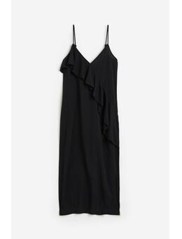 H & M - Slip-on jurk met volant - Zwart