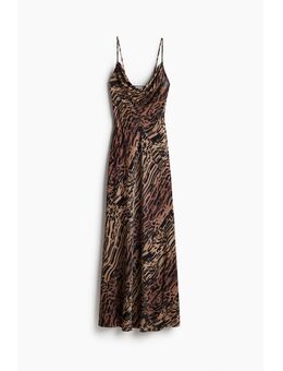 H & M - Chiffon Maxi Slip Dress - Bruin