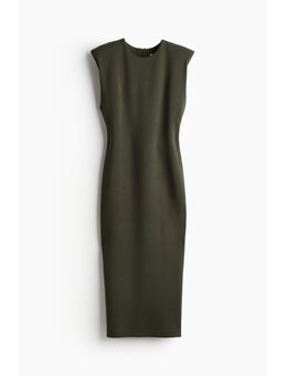 H & M - Midi-jurk met schoudervullingen - Groen
