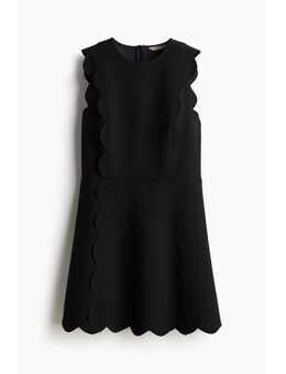 H & M - Scalloped twill dress - Zwart