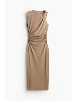H & M - Ingerimpelde midi-jurk - Bruin