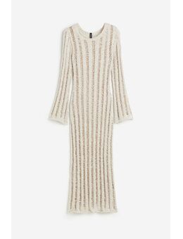 H & M - Gebreide jurk met laddersteekdetails - Bruin