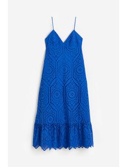 H & M - Jurk met broderie anglaise - Blauw