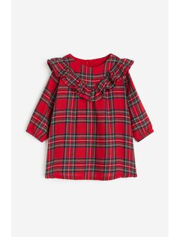 H & M - Katoenen jurk met volants - Rood