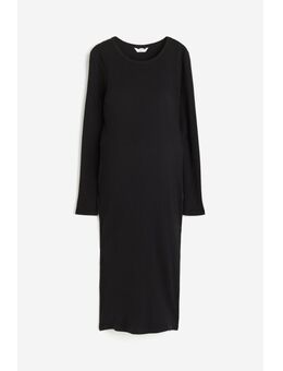 H & M - MAMA Geribde jurk - Zwart