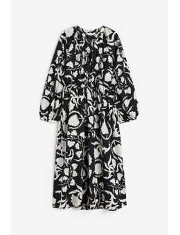 H & M - Katoenen jurk met strikbandjes - Zwart