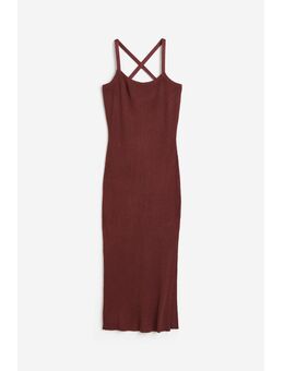 H & M - Ribgebreide open-backjurk - Rood