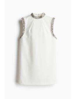 H & M - Mini-jurk met stras - Wit