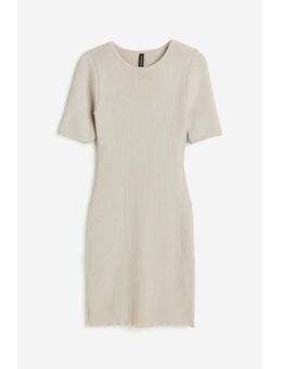 H & M - Ribgebreide bodyconjurk - Beige