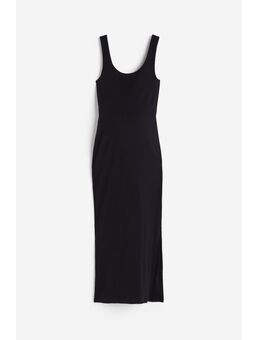H & M - MAMA Geribde mouwloze jurk - Zwart