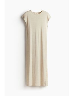 H & M - Midi-jurk van linnenmix - Beige