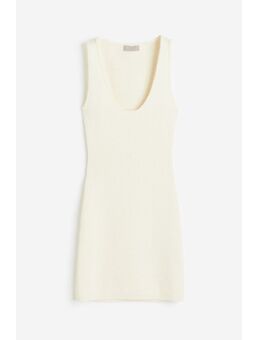 H & M - Mouwloze gebreide jurk - Wit