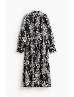 H & M - Midi-jurk met kraag - Zwart