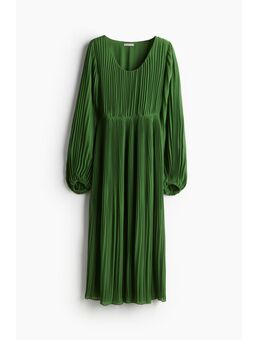 H & M - Plisséjurk van chiffon - Groen