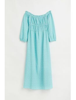 H & M - Off-the-shoulderjurk - Turquoise