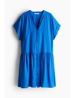 H & M - Doorknoopjurk van crinklekwaliteit - Blauw