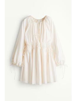 H & M - Oversized jurk met strikbandjes - Wit