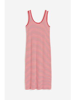 H & M - Geribde jurk - Rood