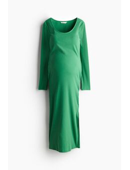 H & M - MAMA Geribde bodyconjurk - Groen