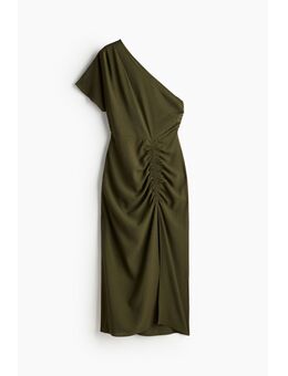 H & M - Gedrapeerde one-shoulderjurk - Groen