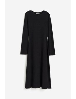 H & M - Tricot jurk met structuur - Zwart