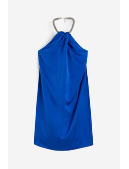 H & M - Halterjurk met kettingdetail - Blauw