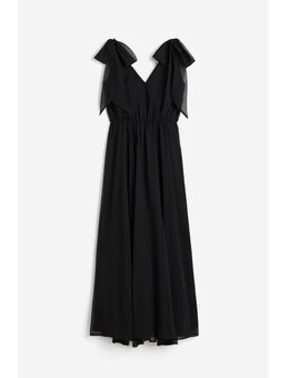 H & M - Maxi-jurk met strikdetail - Zwart