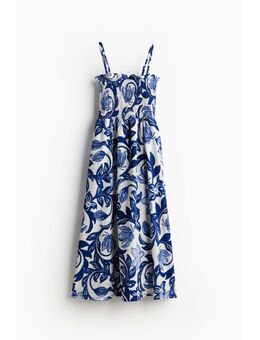 H & M - Jurk met smokwerk - Blauw