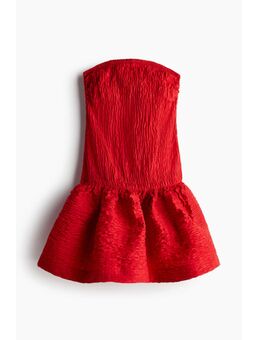 H & M - Bandeaujurk met smokwerk - Rood