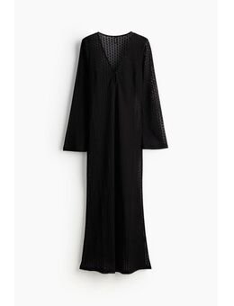 H & M - Gebreide jurk met gehaakte look - Zwart