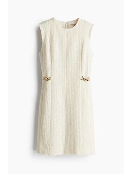 H & M - Bouclé jurk met kettinkjes - Wit