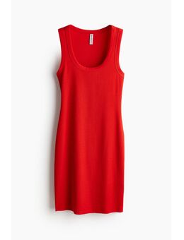 H & M - Geribde bodyconjurk - Rood