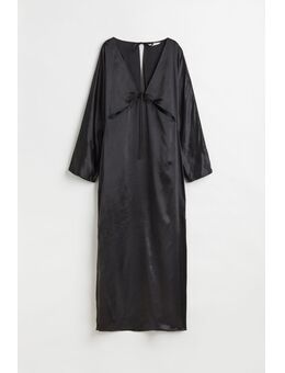 H & M - Satijnen jurk met cutout - Zwart