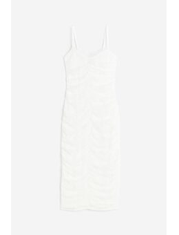 H & M - Kanten jurk met rimpeleffect - Wit