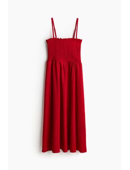 H & M - Jurk met smokwerk - Rood