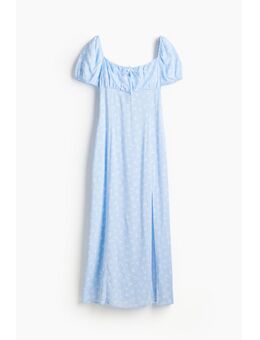 H & M - Midi-jurk met pofmouwen - Blauw