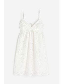 H & M - Jurk met broderie anglaise - Wit