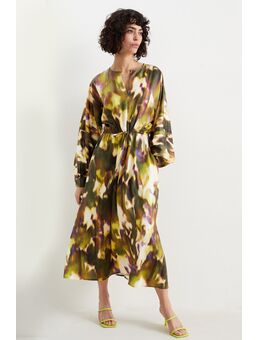 Fit & flare-jurk-met patroon, Groen, Maat: 48