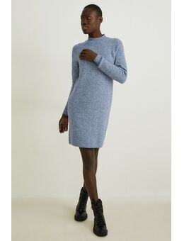 Gebreide jurk, Blauw, Maat: XL