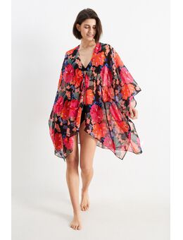 C&A Kimono-gebloemd, Roze, Maat: 1 maat
