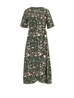 Dames jurk met dessin - Regular fit - Mintgroen - Viscose - Maat: XXXL