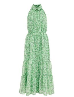 Dames maxi-jurk met glittergaren - Regular fit - Felgroen - Maat: S