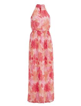 Dames maxi-jurk met dessin - Relaxed Fit - Lichtroze - Maat: S