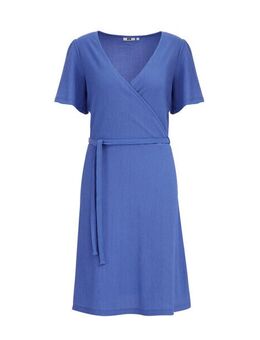 Dames jurk met structuur - Regular fit - Felblauw -  Maat: M