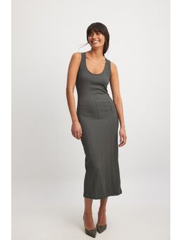 Midi-jurk onregelmatige ribbels - Grey