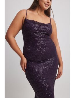 Midi-jurk met pailletten - Purple