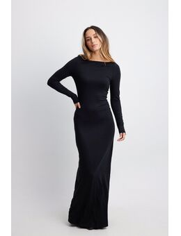 Soft Line maxi-jurk met boothals - Black